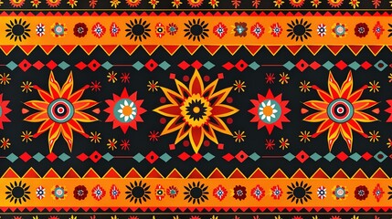 mexican folk art seamless pattern wallpaper