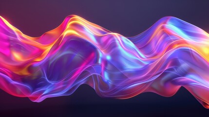 rendering of colorful abstract fluid shapes.Lines background with dark blue colors.