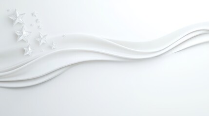 A white background with a wavy line and five stars