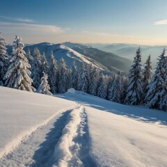 Fototapeta premium snow drift winter in Carpathian mountains