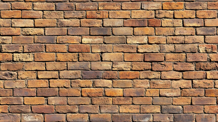 Naklejka premium Rustic orange brick wall texture, perfect for background or design elements. High-resolution image showcasing the detail and variation in brick color and shape.