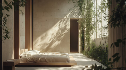Modern Minimalist Bedroom with Lots of Hanging Greenery Eco Living