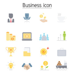 Business management icon set in thin line style