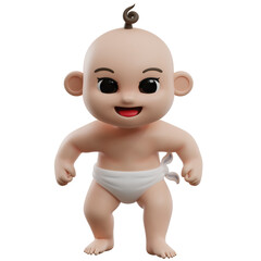 3D Cartoon Baby Character Illustration