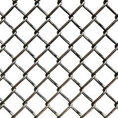 Fototapeta premium Metal grid fence isolated on white background