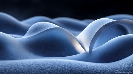 Abstract Blue Waves Form Organic Shape