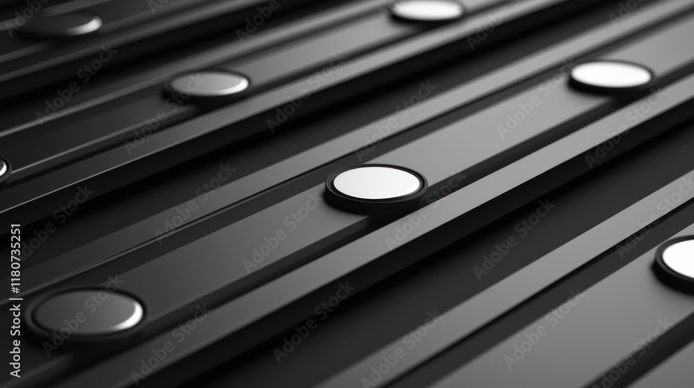 Poster abstract black and white geometric pattern: sleek design with circular elements