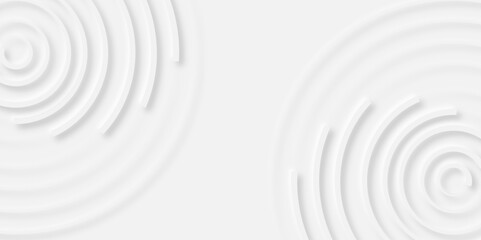 Abstract white circle shape geometric line background. abstract seamless modern white and gray color technology concept geometric circle vector background neomorphism style poster, banner design.