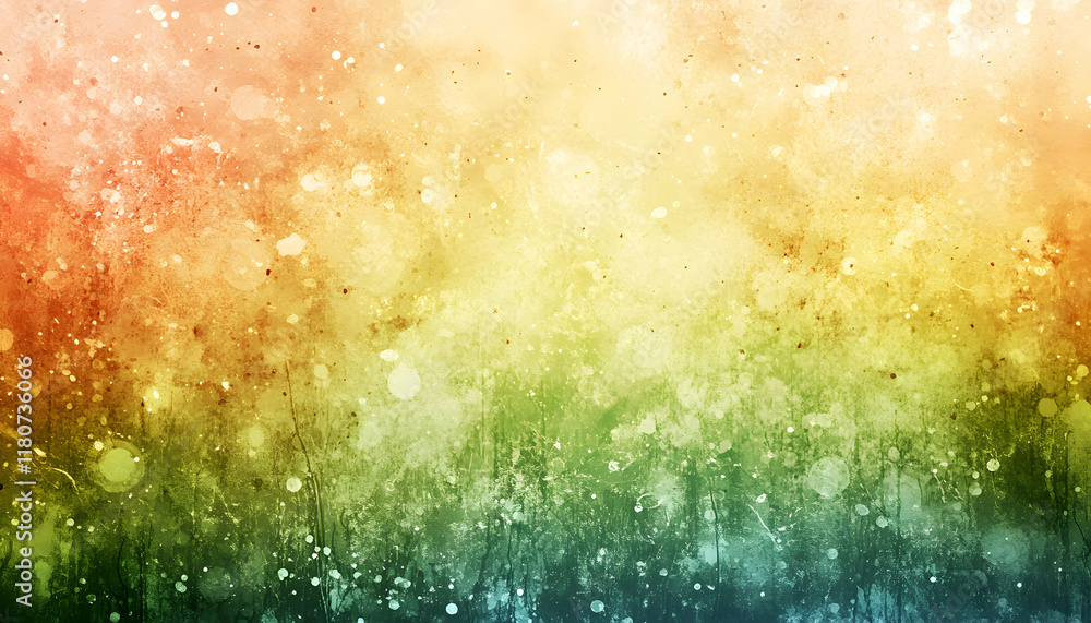 Poster abstract grunge background with vibrant watercolor texture, featuring a gradient blend of warm and c
