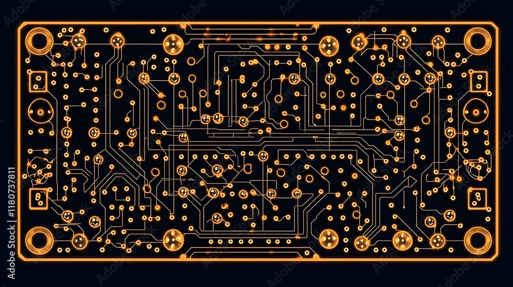 Poster intricate digital circuit board pattern with futuristic abstract design complex electronic system of
