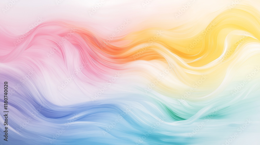 Aufkleber pastel wave abstract: dreamy swirls of pastel colors create a calming and vibrant abstract backgroun