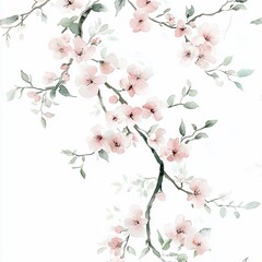 Delicate Cherry Blossom Floral Pattern