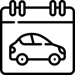 Car service agenda calendar icon. Vehicle, repair checklist management, containing date, timetable, automotive agenda. Editable stroke.