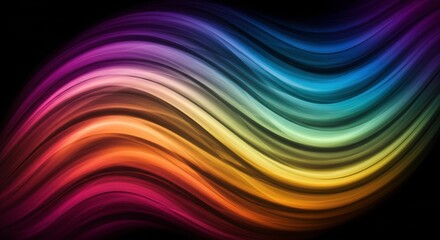 Abstract Rainbow Waves: A mesmerizing display of vibrant, flowing, and colorful waves, creating a dynamic and captivating visual experience. perfect for backgrounds, design elements.