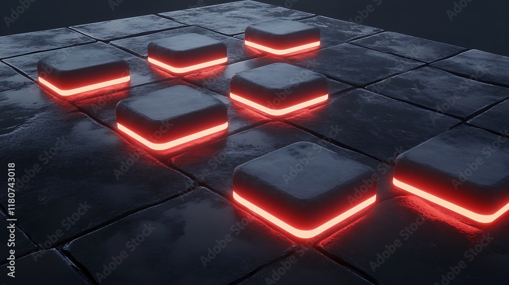 Aufkleber illuminated cubes form abstract arrow design