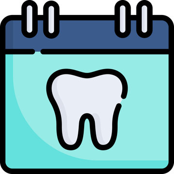 recommend clip art: Dental agenda calendar icon. Personal organizer, dentist, appointment agenda. Filled outline icon.