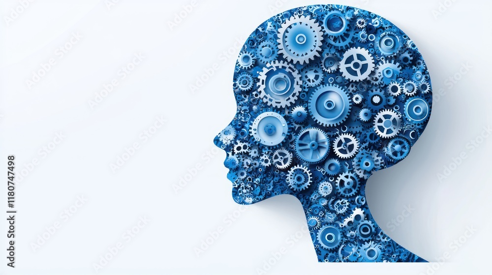 Aufkleber the cogitative mind: a visual metaphor for the intricate mechanisms of thought and artificial intell