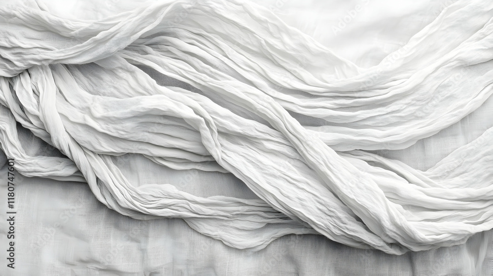 Poster elegant grayscale image of draped fabric, showcasing texture and soft folds. ideal for design projec