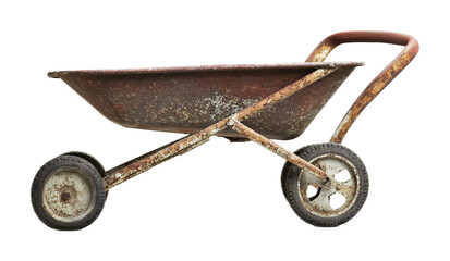 Versatile Wheelbarrow for Garden Work Isolated on White Background