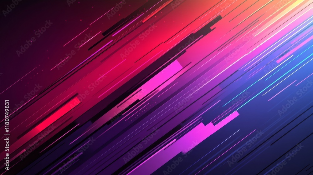 Poster abstract dynamic diagonal lines background with vibrant colors
