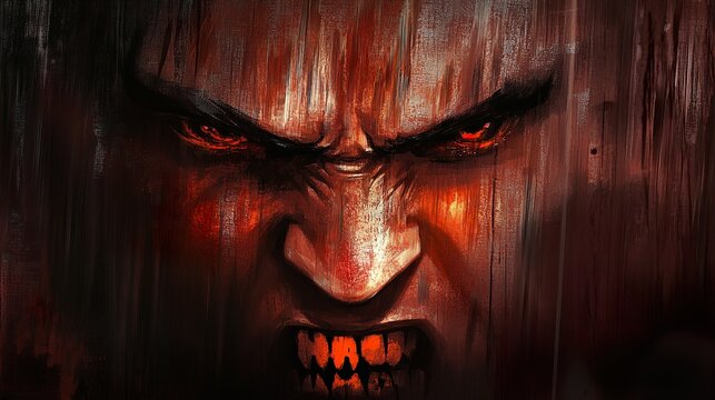 Infernal Rage: A Glowering Portrait of seething fury
