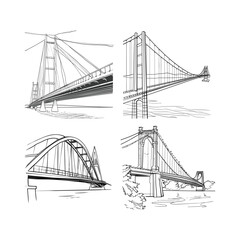 Bridge hand draw design vector template