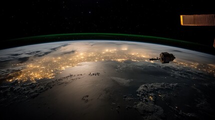 Earth at Night  Satellite View  City Lights  Space Exploration
