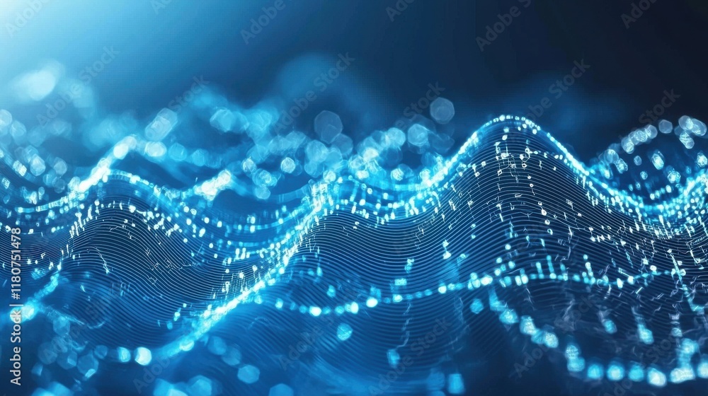 Leinwandbilder Analyzing digital waves of internet banking data encryption virtual environment high fidelity conceptual representation