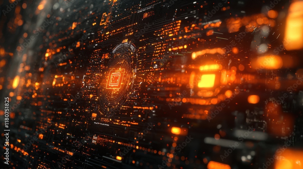 Leinwandbilder visualizing internet banking security high fidelity glowing shi design in a digital environment