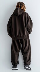 Black Hoodie   Sweatpants Tracksuit  Casual Sportswear  Studio Shot