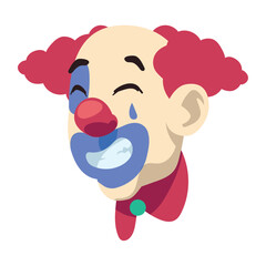 happy clown head with hat
