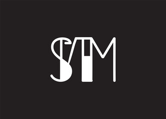 SM Logo Design Template Vector Graphic Branding Element.
