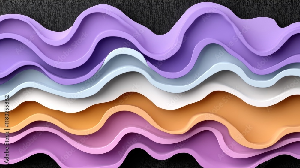 Poster abstract colorful wave layers background design