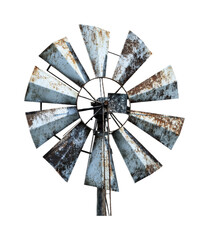 Aerodynamic Windmill Blades Isolated on White Background