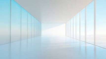 Fototapeta premium A large, empty room with a lot of windows