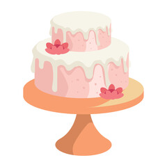 wedding cake with flowers