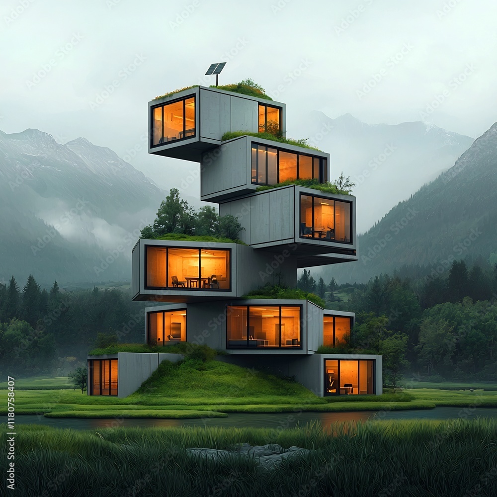 Aufkleber earthquake ready architectural concept with interlocking structural elements advanced shock resistan