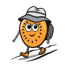 Kiwi Friuts mascot walking in the road