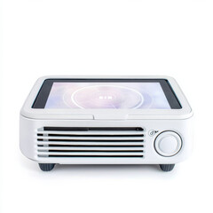 Fototapeta premium Compact digital projector with sleek design and modern features isolated design on white background