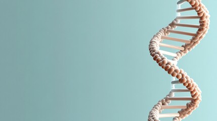 Twisting Glass DNA Helix with Glowing Turquoise Background