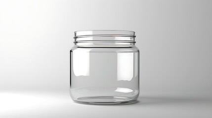 A classic clear glass jar on the beautifull empty background