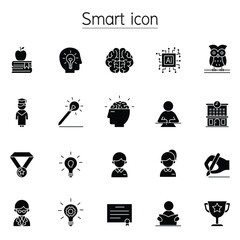 Smart, Genius, intelligence icon set in thin line style