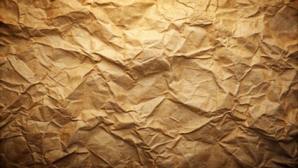 Fototapeta premium Highly Textured Crumpled Brown Paper Background, Ideal for Vintage Designs and Artistic Projects