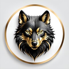Ai-generated wolf head illustration as a logo design.