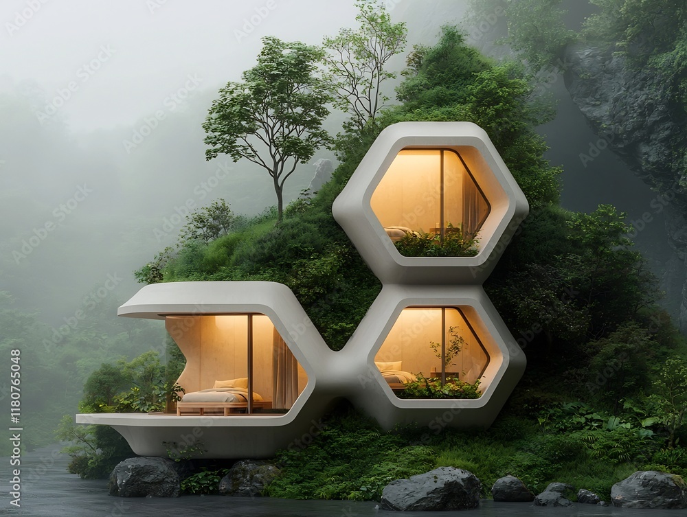 Aufkleber modular hexagonal energy efficient underground structure with advanced thermal insulation renewable 