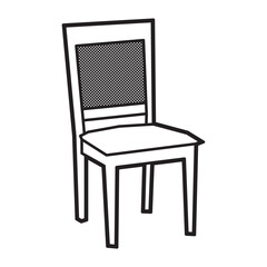 chair vector image, black and white line art, plush chair