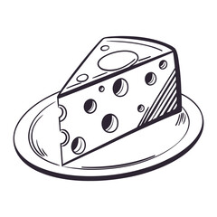black and white cheese on white background