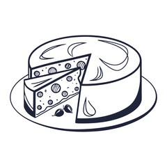 black and white cheese on white background