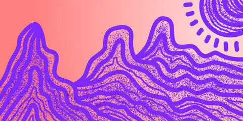 Japanese background with line wave pattern vector. Abstract template with geometric pattern. Mountain layout design in oriental style. 