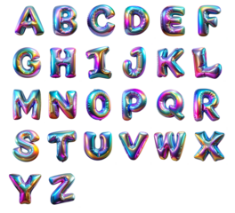 Rainbow Holographic Alphabet 